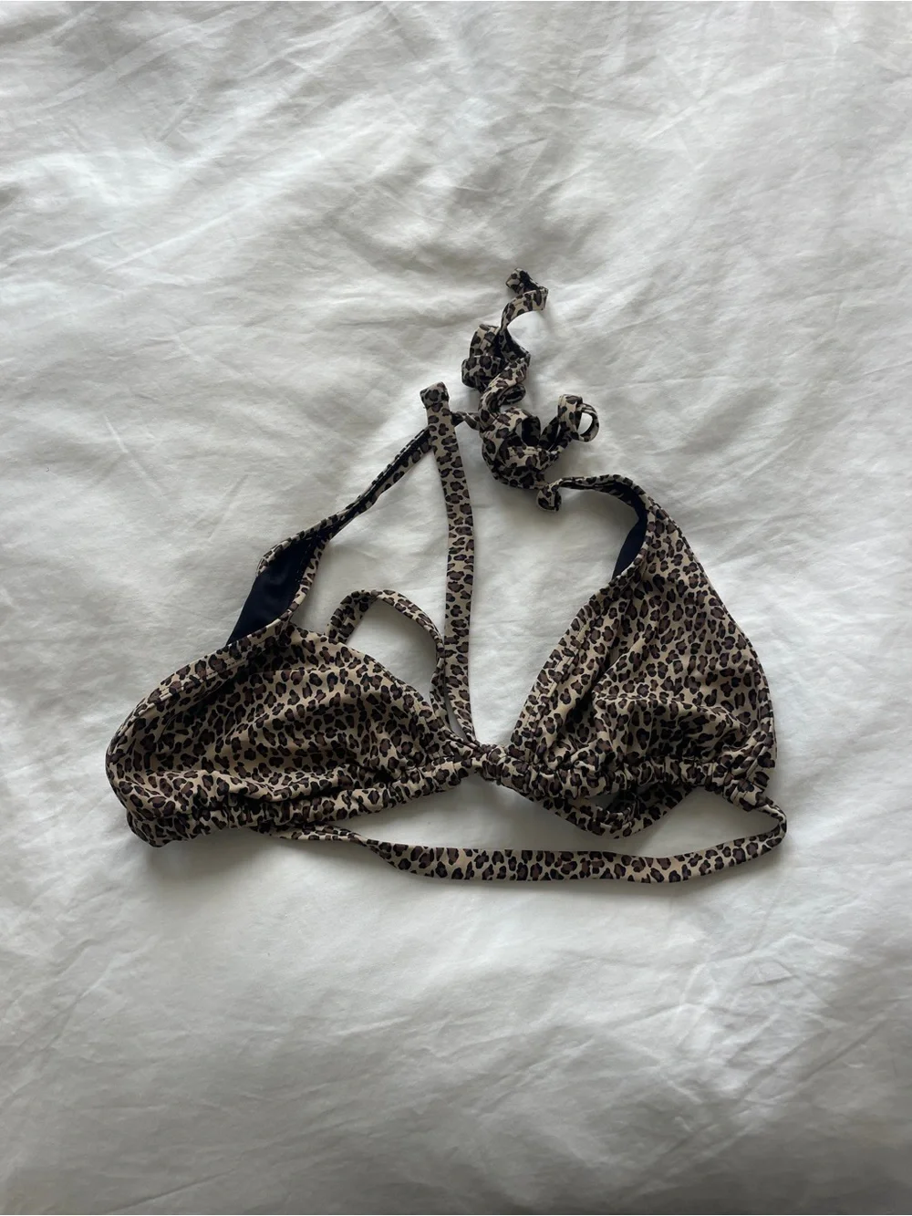 Frankie's Bikinis Leopard Bandeau Top - Tan & Black